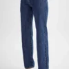 Janine High Waisted Straight Leg Jeans – Dark Blue Janine High Waisted Straight Leg Jeans – Dark Blue