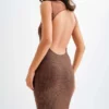 Jasmyn Hot Fix Maxi Dress With Mesh Back – Chocolate Jasmyn Hot Fix Maxi Dress With Mesh Back – Chocolate