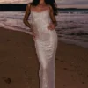 Jasmyn Hot Fix Maxi Dress With Mesh Back – Nude Jasmyn Hot Fix Maxi Dress With Mesh Back – Nude