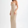 Jasmyn Hot Fix Maxi Dress With Mesh Back – Nude Jasmyn Hot Fix Maxi Dress With Mesh Back – Nude