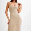 Jasmyn Hot Fix Maxi Dress With Mesh Back – Nude Jasmyn Hot Fix Maxi Dress With Mesh Back – Nude