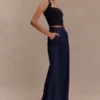 Jen Wide Leg Flare Denim Jeans – Indigo Blue Jen Wide Leg Flare Denim Jeans – Indigo Blue