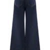 Jen Wide Leg Flare Denim Jeans – Indigo Blue Jen Wide Leg Flare Denim Jeans – Indigo Blue