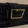 Jessica Faux Leather Crocodile Clutch – Black Jessica Faux Leather Crocodile Clutch – Black
