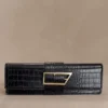 Jessica Faux Leather Crocodile Clutch – Black Jessica Faux Leather Crocodile Clutch – Black