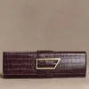 Jessica Faux Leather Crocodile Clutch – Burgundy Jessica Faux Leather Crocodile Clutch – Burgundy