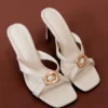 Jodie High Heel With Hardware – Ivory