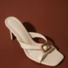 Jodie High Heel With Hardware – Ivory