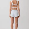 Josephine Cotton Shorts With Waistbands – Ice Blue Josephine Cotton Shorts With Waistbands – Ice Blue
