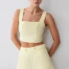 Josephine Cotton Shorts With Waistbands – Lemon Josephine Cotton Shorts With Waistbands – Lemon