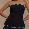 Judith Strapless Scallop Top – Black Judith Strapless Scallop Top – Black