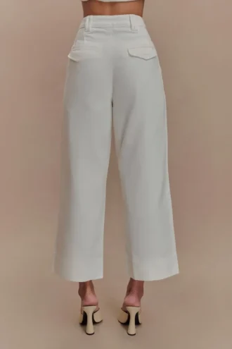 Kaitlyn Cropped Wide Leg Jeans – White