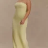 Kalila Strapless Crepe Maxi Dress – Lemon Kalila Strapless Crepe Maxi Dress – Lemon