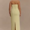Kalila Strapless Crepe Maxi Dress – Lemon Kalila Strapless Crepe Maxi Dress – Lemon