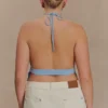 Katalina Chiffon Cowl Halter Top – Sky Blue Katalina Chiffon Cowl Halter Top – Sky Blue