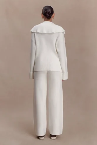 Kerrymae Straight Leg Knit Pants – Off White