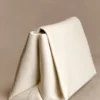 Kiera Faux Leather Oversized Clutch – Ivory