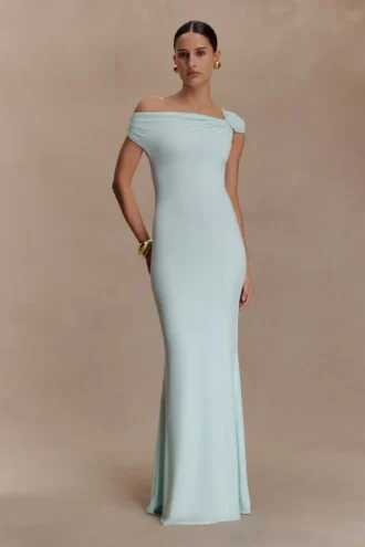 Kinsley Slinky Maxi Dress With Hardware – Lagoon