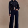 Kirra Cinched Denim Jacket – Washed Indigo Blue Kirra Cinched Denim Jacket – Washed Indigo Blue