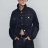 Kirra Cinched Denim Jacket – Washed Indigo Blue Kirra Cinched Denim Jacket – Washed Indigo Blue