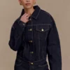 Kirra Cinched Denim Jacket – Washed Indigo Blue Kirra Cinched Denim Jacket – Washed Indigo Blue