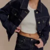 Kirra Cinched Denim Jacket – Washed Indigo Blue Kirra Cinched Denim Jacket – Washed Indigo Blue
