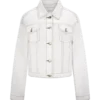 Kirra Cinched Denim Jacket – White Kirra Cinched Denim Jacket – White