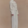 Kirra Cinched Denim Jacket – White Kirra Cinched Denim Jacket – White