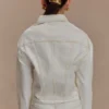 Kirra Cinched Denim Jacket – White Kirra Cinched Denim Jacket – White