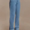 Kirralee Straight Leg Cuffed Jeans – Classic Blue Kirralee Straight Leg Cuffed Jeans – Classic Blue