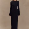 Kyle Knit Maxi Skirt – Black