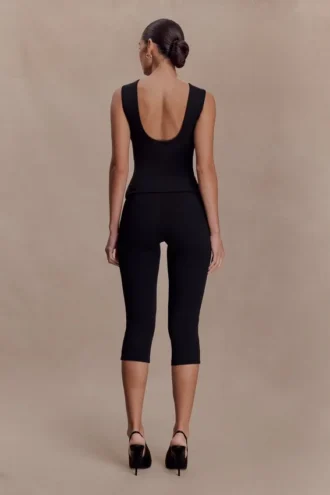 Kyra Open Back Scuba Crepe Top – Black Kyra Open Back Scuba Crepe Top – Black