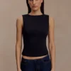Kyra Open Back Scuba Crepe Top – Black Kyra Open Back Scuba Crepe Top – Black