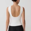 Kyra Open Back Scuba Crepe Top – White Kyra Open Back Scuba Crepe Top – White
