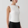 Kyra Open Back Scuba Crepe Top – White Kyra Open Back Scuba Crepe Top – White