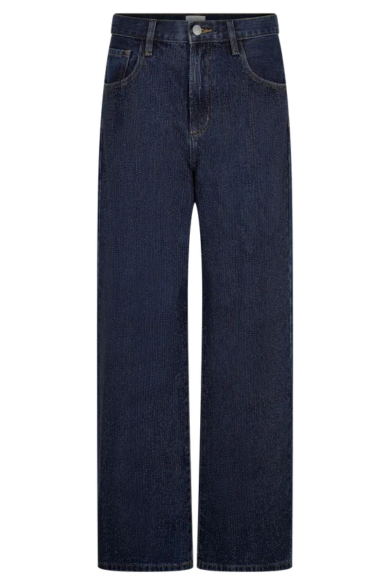 Laina Mid Rise Diamante Denim Jeans – Midnight Blue Laina Mid Rise Diamante Denim Jeans – Midnight Blue