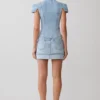 Lakoda Cuffed Denim Mini Skirt – Washed Light Blue