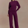 Lauren Knit Trouser – Plum Lauren Knit Trouser – Plum