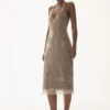Lenore Silk Lace Halter Midi Dress – Ivory Lenore Silk Lace Halter Midi Dress – Ivory