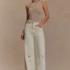 Leone One Shoulder Metallic Knit Top – Gold Leone One Shoulder Metallic Knit Top – Gold