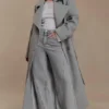 Levi Long Trench Wool Coat – Grey Marle Levi Long Trench Wool Coat – Grey Marle