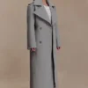 Levi Long Trench Wool Coat – Grey Marle Levi Long Trench Wool Coat – Grey Marle