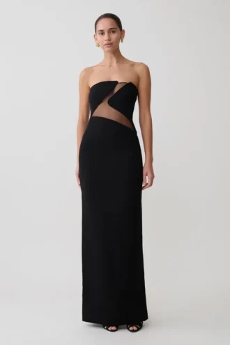 Lianne Strapless Maxi Dress – Black