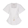 Liberty Cotton Shortsleeve Top – White Liberty Cotton Shortsleeve Top – White