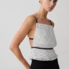 Lilou Pleated Sleeveless Top – Polka Dot