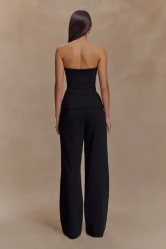 Lindie Straight Leg Suiting Pants – Black