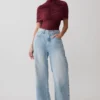 Sebastian Straight Leg Denim Jeans With Fray Hem – Washed Light Blue Sebastian Straight Leg Denim Jeans With Fray Hem – Washed Light Blue