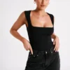 Linley Recycled Nylon Long Line Top – Black Linley Recycled Nylon Long Line Top – Black