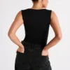 Linley Recycled Nylon Long Line Top – Black Linley Recycled Nylon Long Line Top – Black