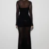 Lior Mesh Maxi Dress With Hotfix – Black Lior Mesh Maxi Dress With Hotfix – Black